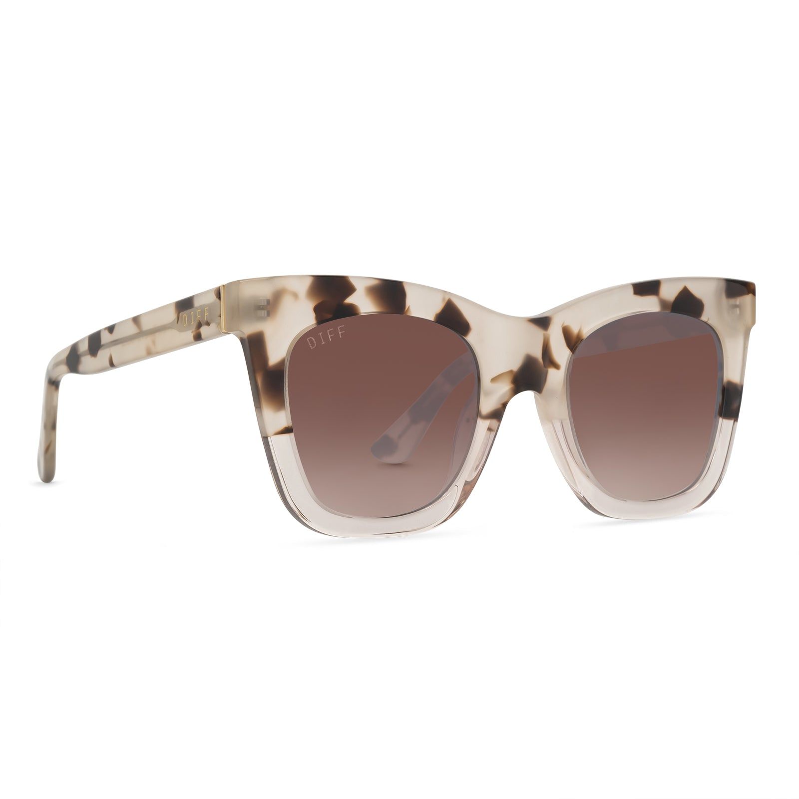 KAIA - CREAM TORTOISE / SANDSTONE + BROWN GRADIENT MIRROR SUNGLASSES sold by Diff Eyewear product image thumbnail 2