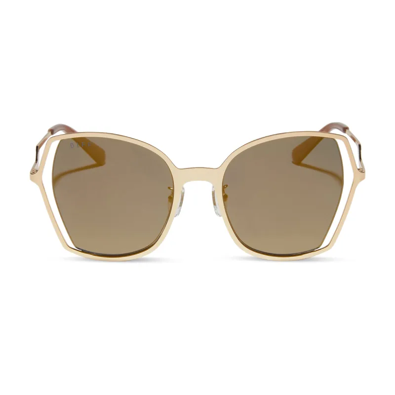 DONNA III - GOLD + GOLD MIRROR + POLARIZED SUNGLASSES sold by Diff Eyewear
