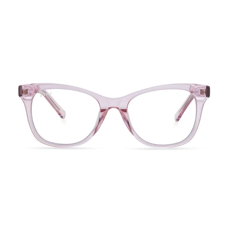 CARINA - LIGHT PINK CRYSTAL + BLUE LIGHT TECHNOLOGY GLASSES sold by Diff Eyewear