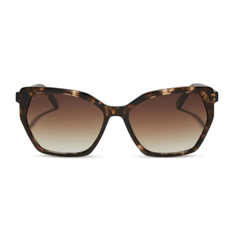 VERA - ESPRESSO TORTOISE + BROWN GRADIENT + POLARIZED SUNGLASSES sold by Diff Eyewear