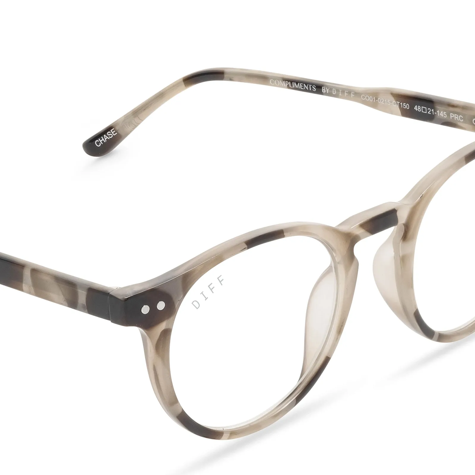 CHASE - CREAM TORTOISE + BLUE LIGHT TECHNOLOGY GLASSES sold by Diff Eyewear product image thumbnail 4