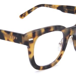 SUMMER - HAZEL TORTOISE + CLEAR GLASSES sold by Diff Eyewear