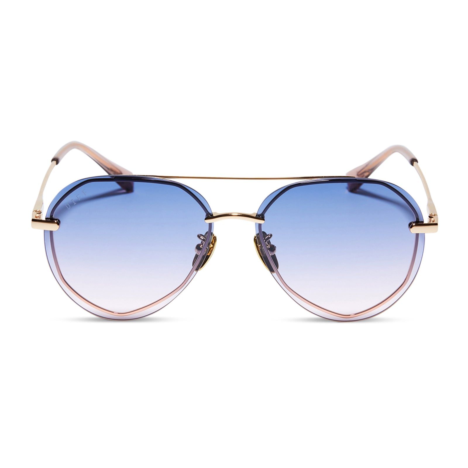 LENOX XS - GOLD + LAVENDER ROSE GRADIENT SUNGLASSES sold by Diff Eyewear