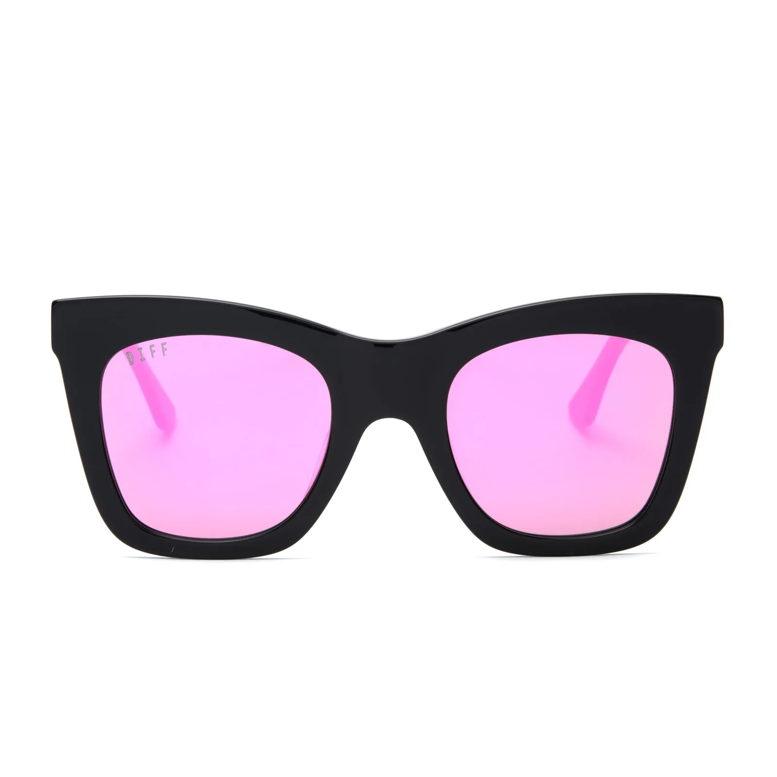 KAIA - BLACK + PINK MIRROR SUNGLASSES sold by Diff Eyewear