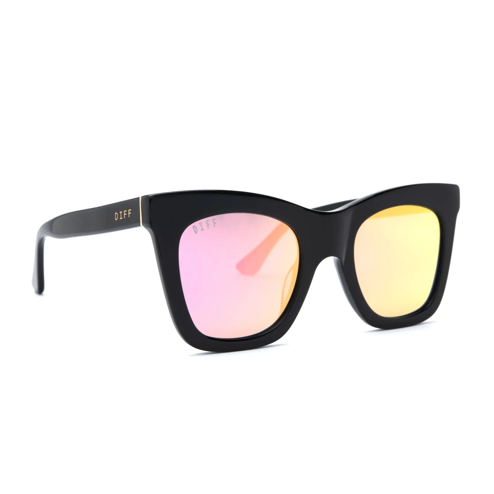 KAIA - BLACK + PINK MIRROR SUNGLASSES sold by Diff Eyewear product image thumbnail 2