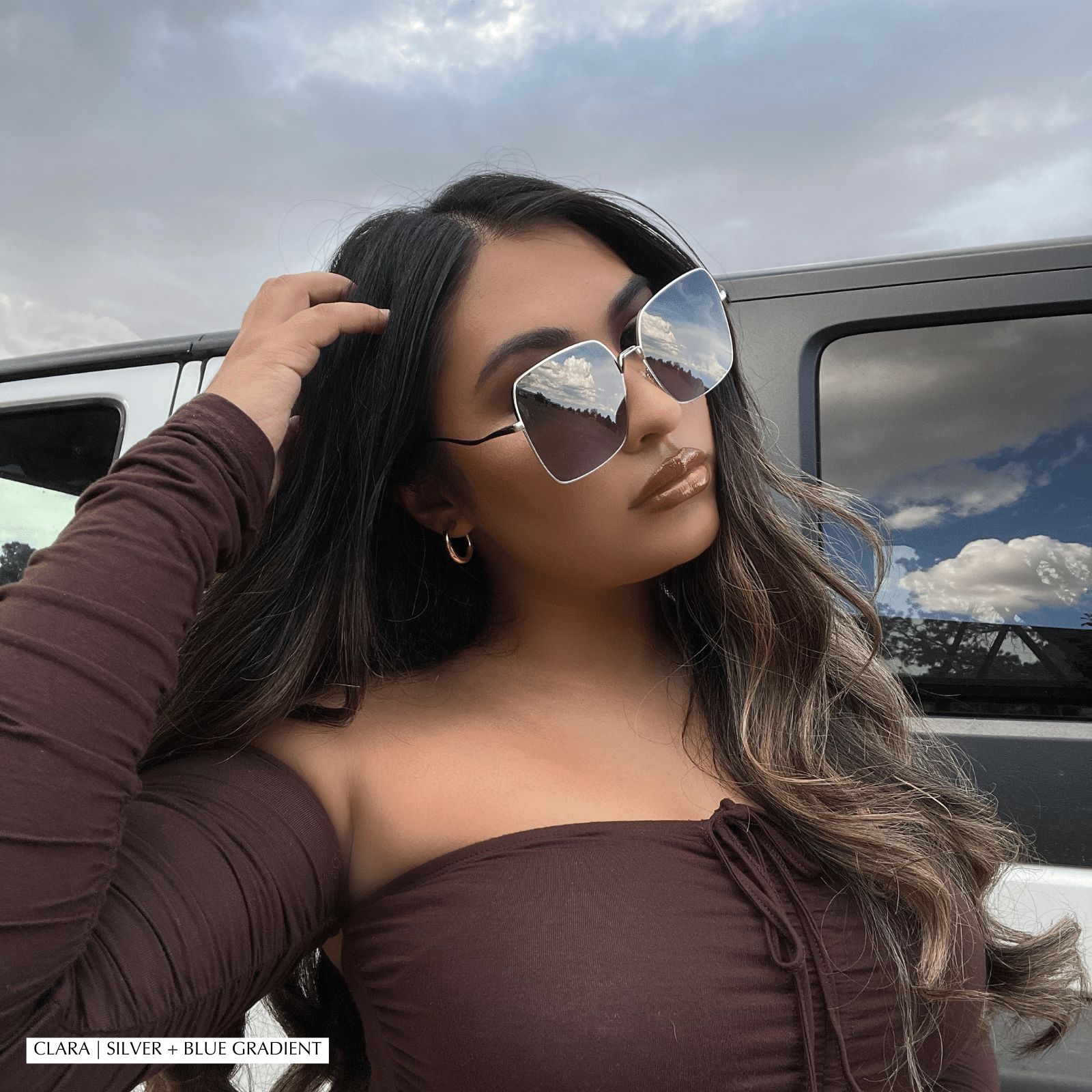 CLARA - ROSE GOLD + TAUPE FLASH SUNGLASSES sold by Diff Eyewear product image thumbnail 8