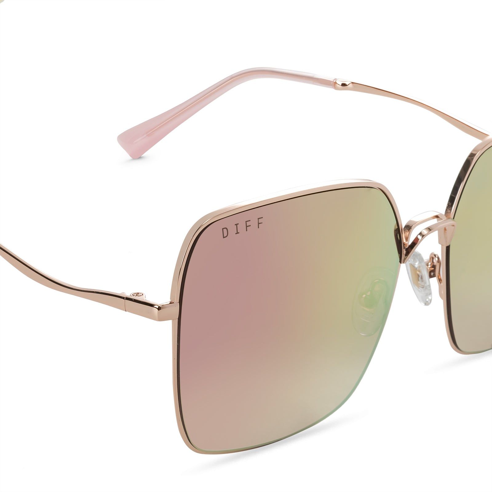 CLARA - ROSE GOLD + TAUPE FLASH SUNGLASSES sold by Diff Eyewear product image thumbnail 3