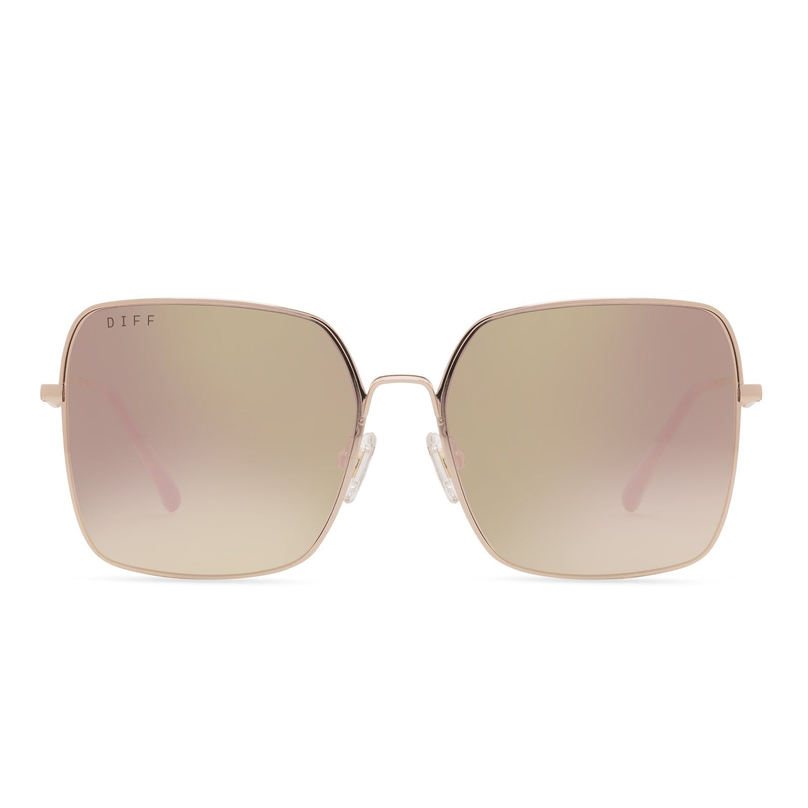 CLARA - ROSE GOLD + TAUPE FLASH SUNGLASSES sold by Diff Eyewear