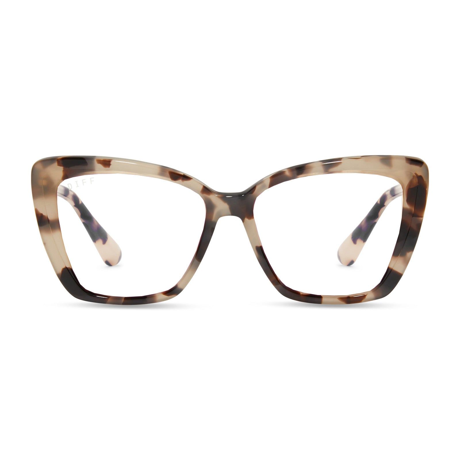 BECKY II XS - CREAM TORTOISE + CLEAR GLASSES sold by Diff Eyewear