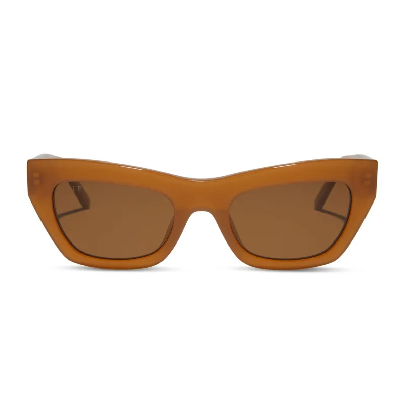 KATARINA - SALTED CARAMEL + BROWN + POLARIZED SUNGLASSES sold by Diff Eyewear