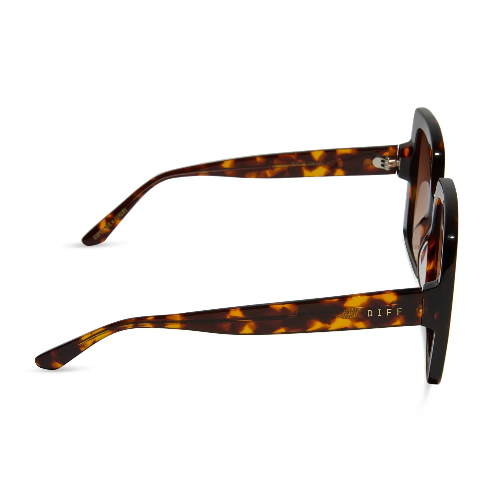 Diff Emily In Paris Sylvie brown and black tortoise sunglasses Emily in Paris DIFF Eyewear Collection — EXTRA MAGIC MINUTES main image 3