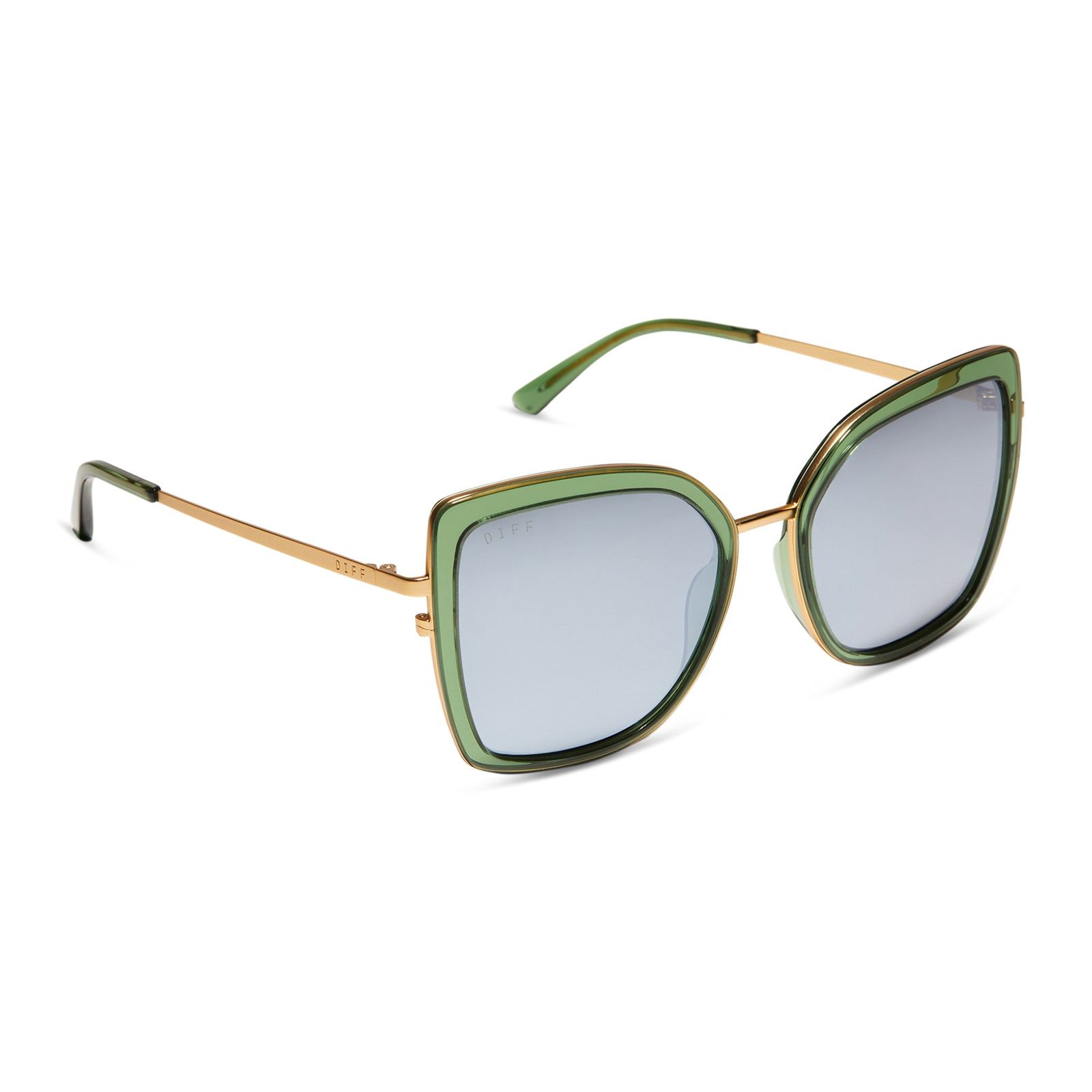 CLARISSE - SAGE CRYSTAL + GREY + POLARIZED SUNGLASSES sold by Diff Eyewear product image thumbnail 2