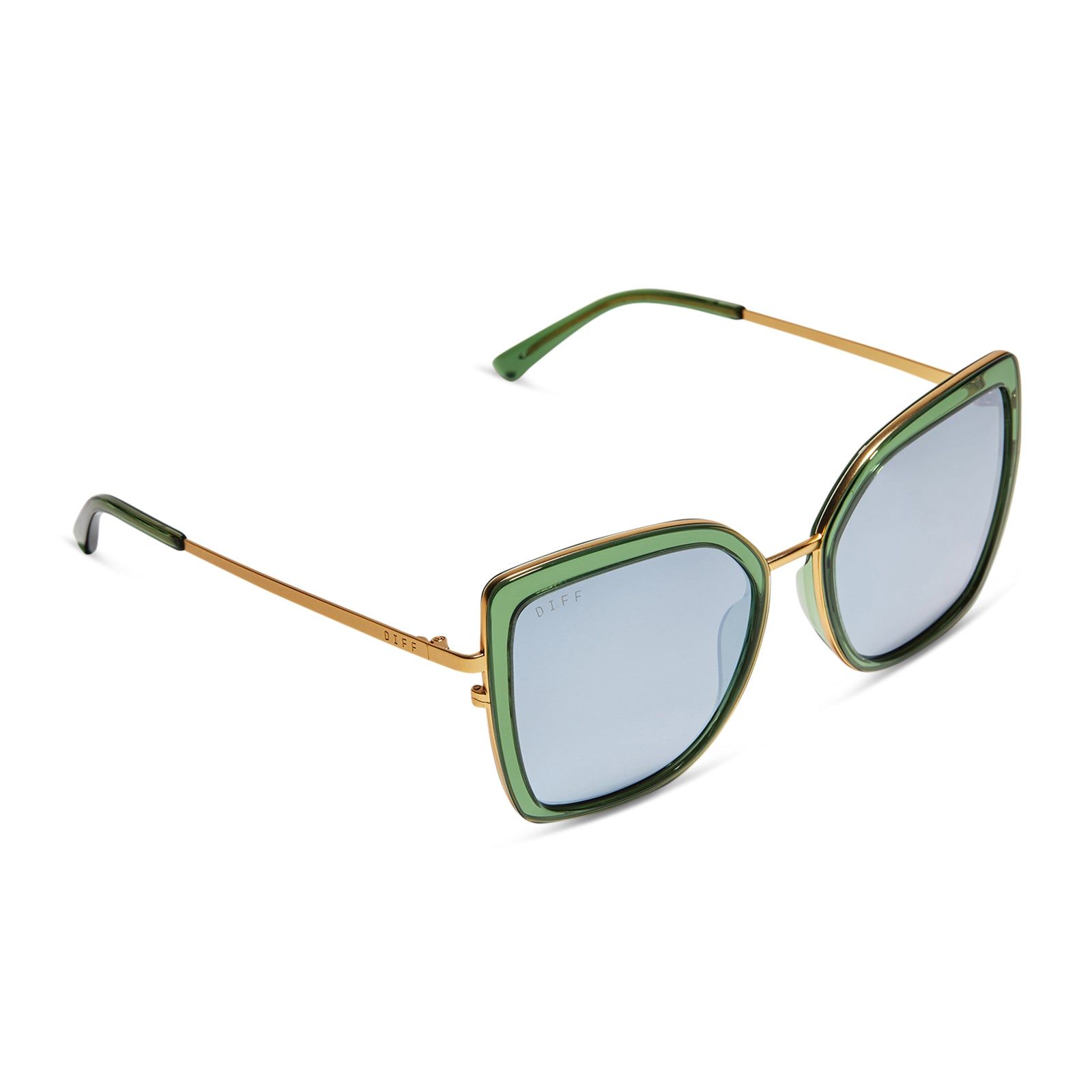 CLARISSE - SAGE CRYSTAL + GREY + POLARIZED SUNGLASSES sold by Diff Eyewear product image thumbnail 4