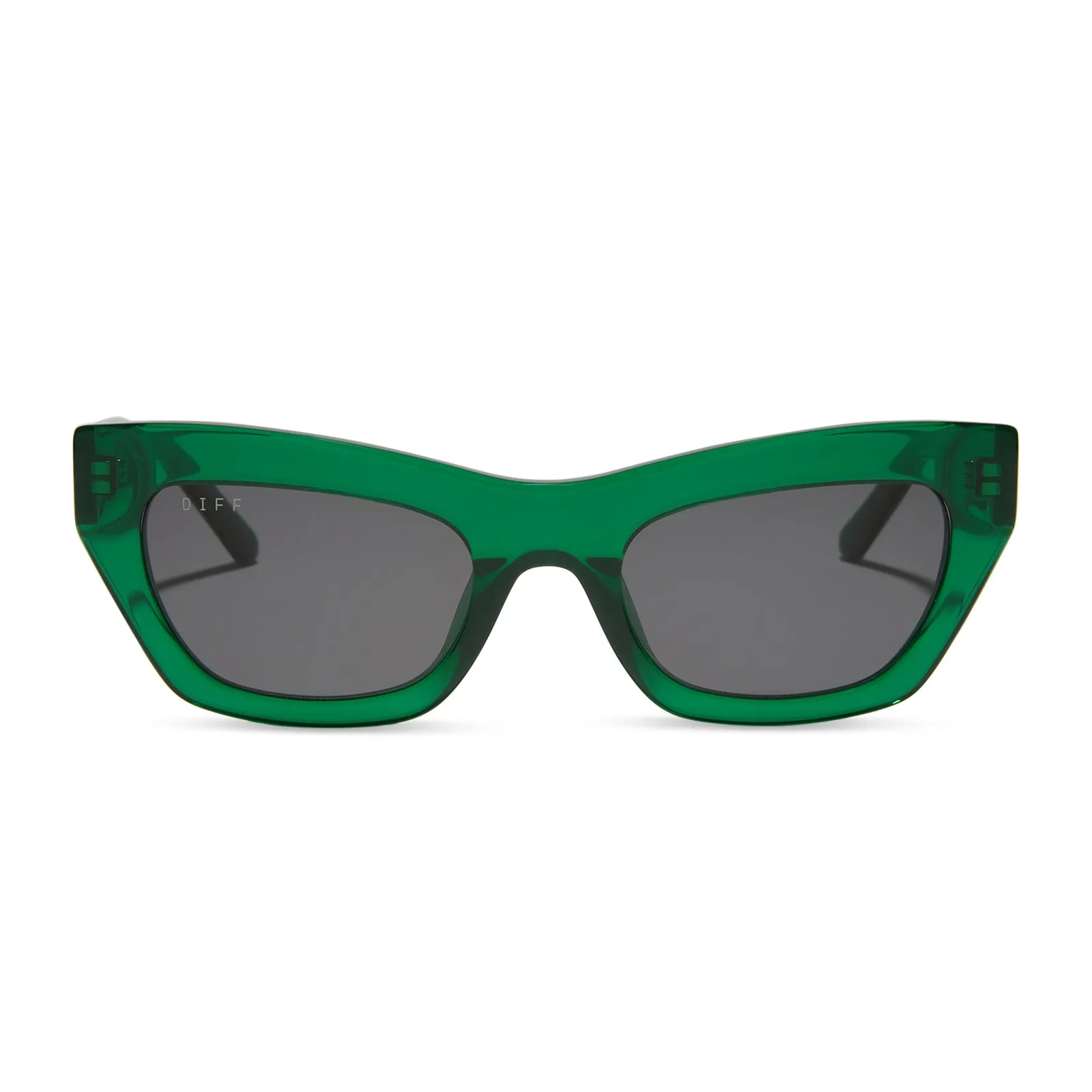 KATARINA - PALM GREEN CRYSTAL + GREY SUNGLASSES sold by Diff Eyewear