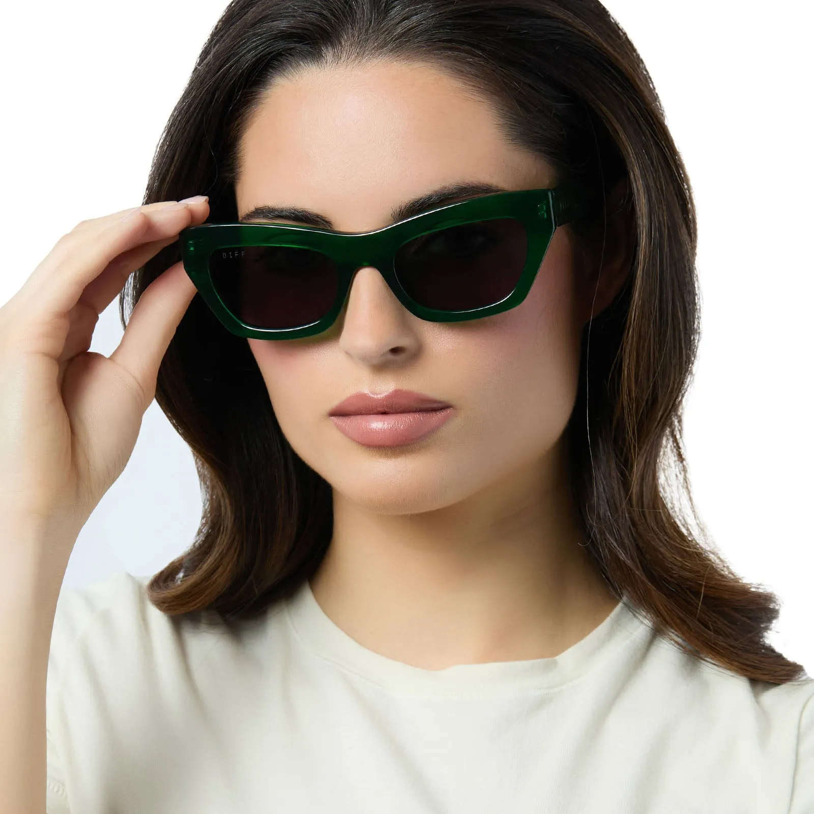 KATARINA - PALM GREEN CRYSTAL + GREY SUNGLASSES sold by Diff Eyewear product image thumbnail 5