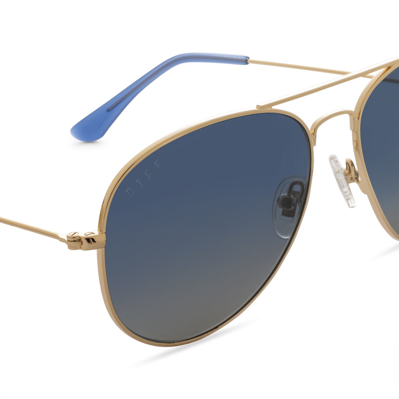 CRUZ - GOLD + AEGEAN BLUE GRADIENT FLASH POLARIZED SUNGLASSES sold by Diff Eyewear product image thumbnail 3