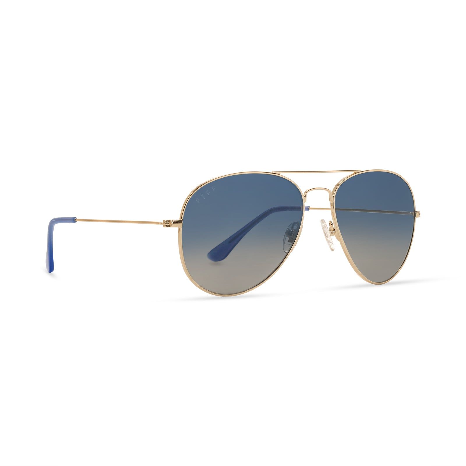 CRUZ - GOLD + AEGEAN BLUE GRADIENT FLASH POLARIZED SUNGLASSES sold by Diff Eyewear product image thumbnail 2