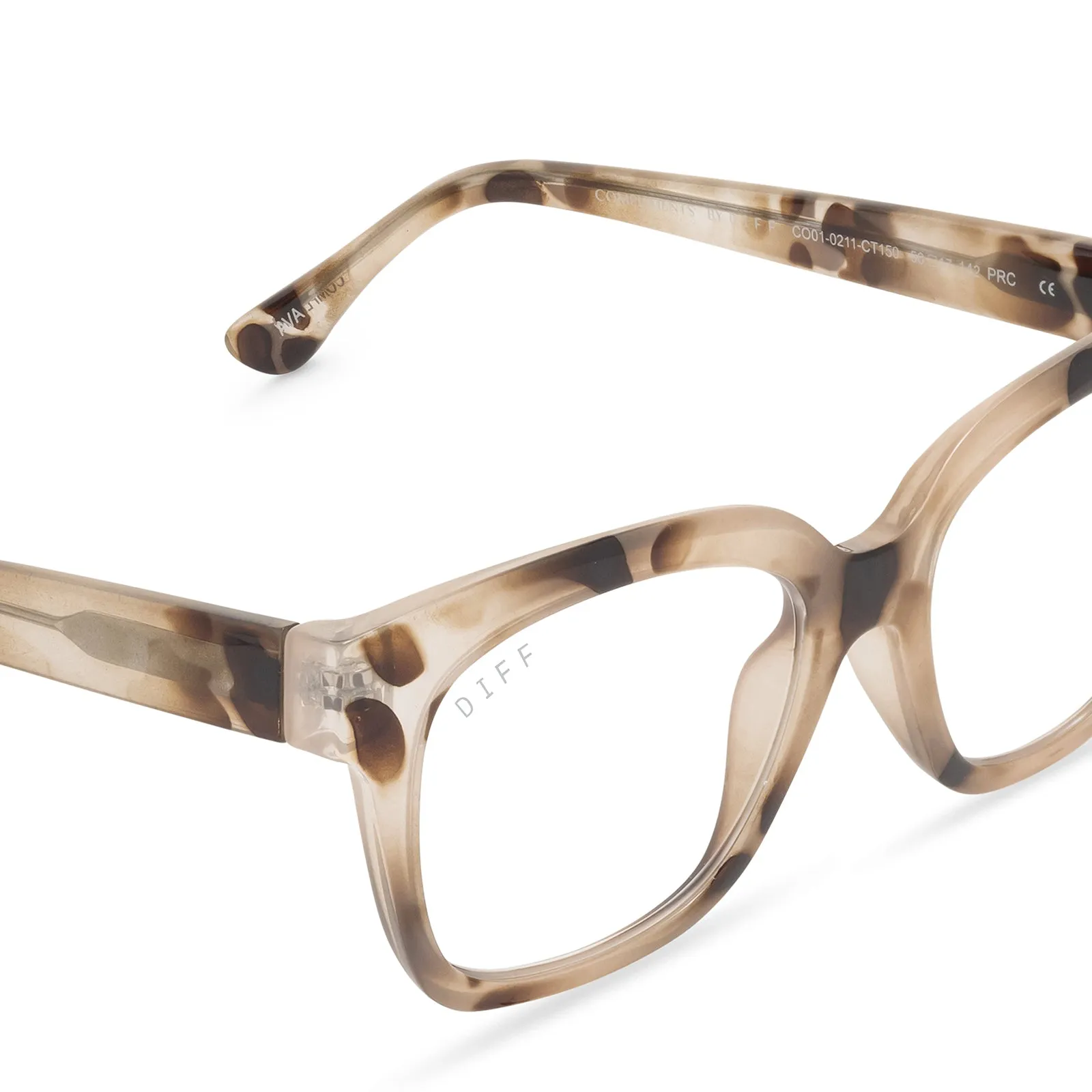 AVA - CREAM TORTOISE + BLUE LIGHT TECHNOLOGY GLASSES sold by Diff Eyewear product image thumbnail 4