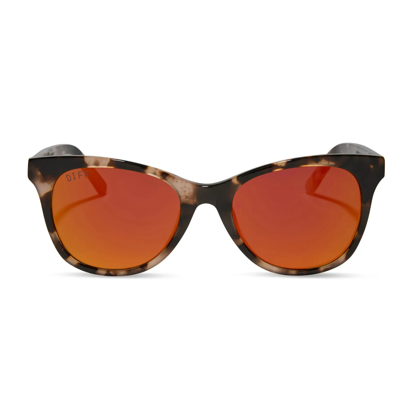 CARINA - HIMALAYAN TORTOISE + SUNSET MIRROR SUNGLASSES sold by Diff Eyewear