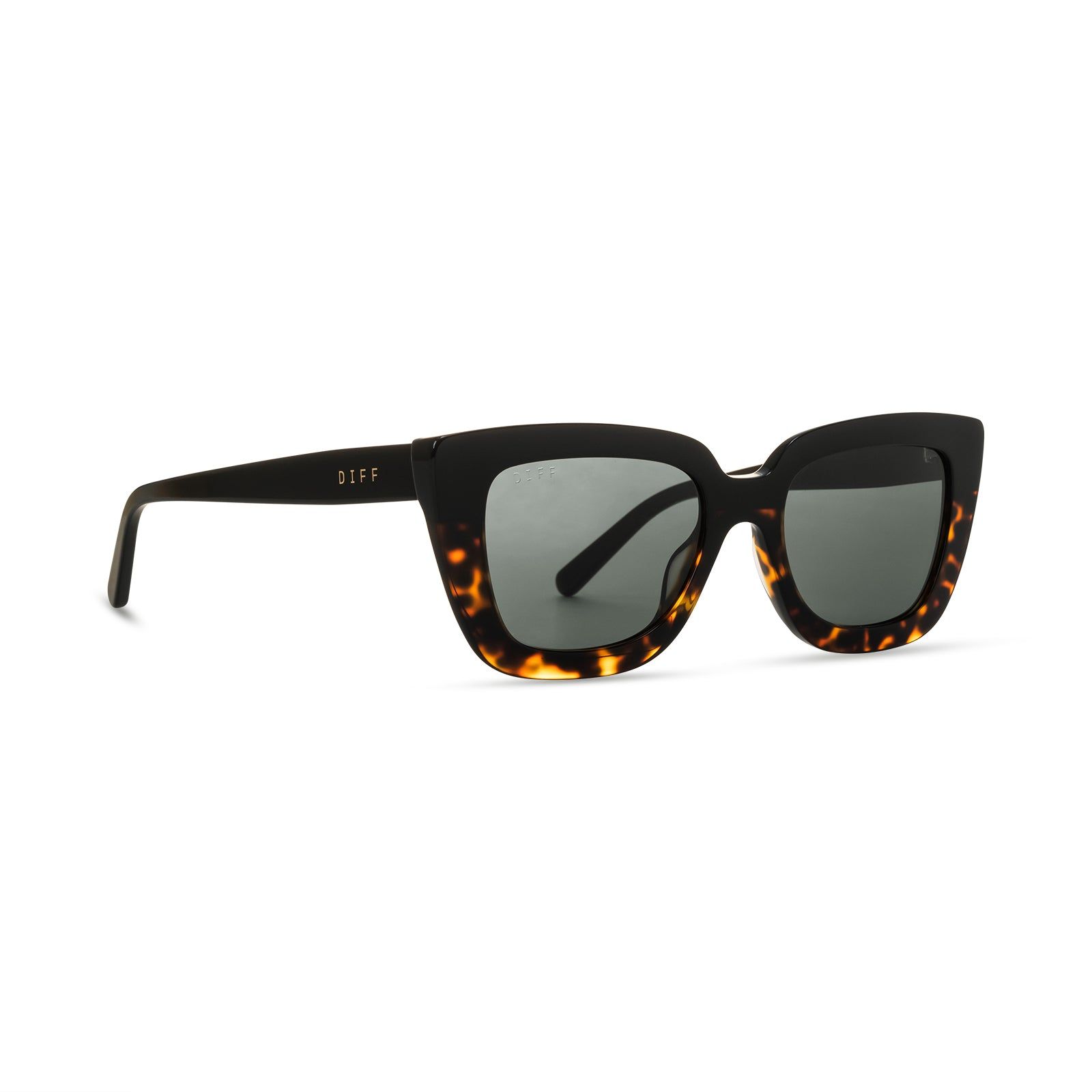 RUNI - BLACK TORTOISE + GREY POLARIZED SUNGLASSES sold by Diff Eyewear product image thumbnail 2