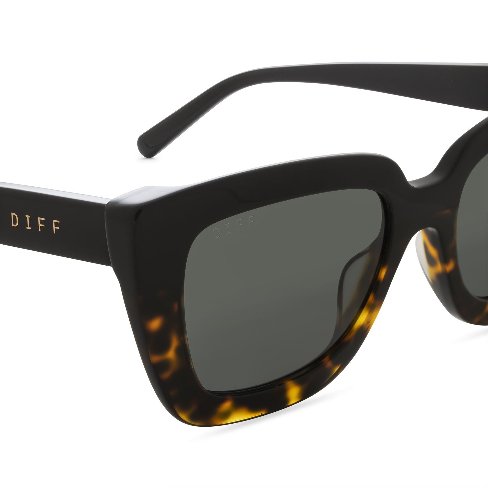 RUNI - BLACK TORTOISE + GREY POLARIZED SUNGLASSES sold by Diff Eyewear product image thumbnail 3