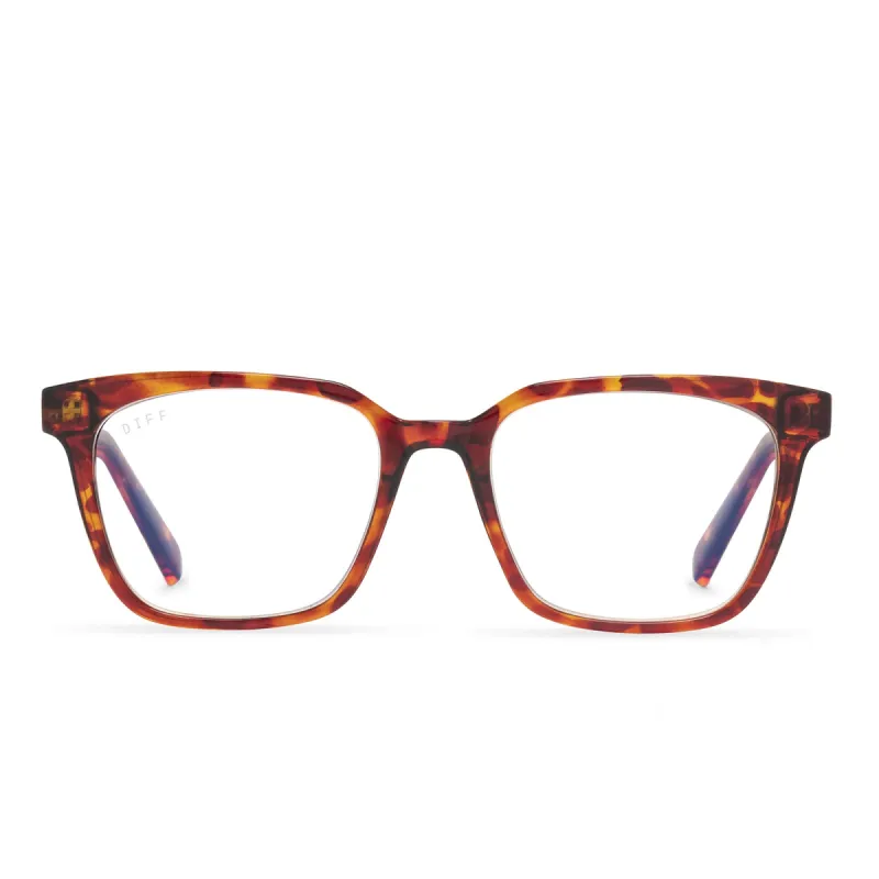 ALEX - AMBER TORTOISE + BLUE LIGHT READERS sold by Diff Eyewear