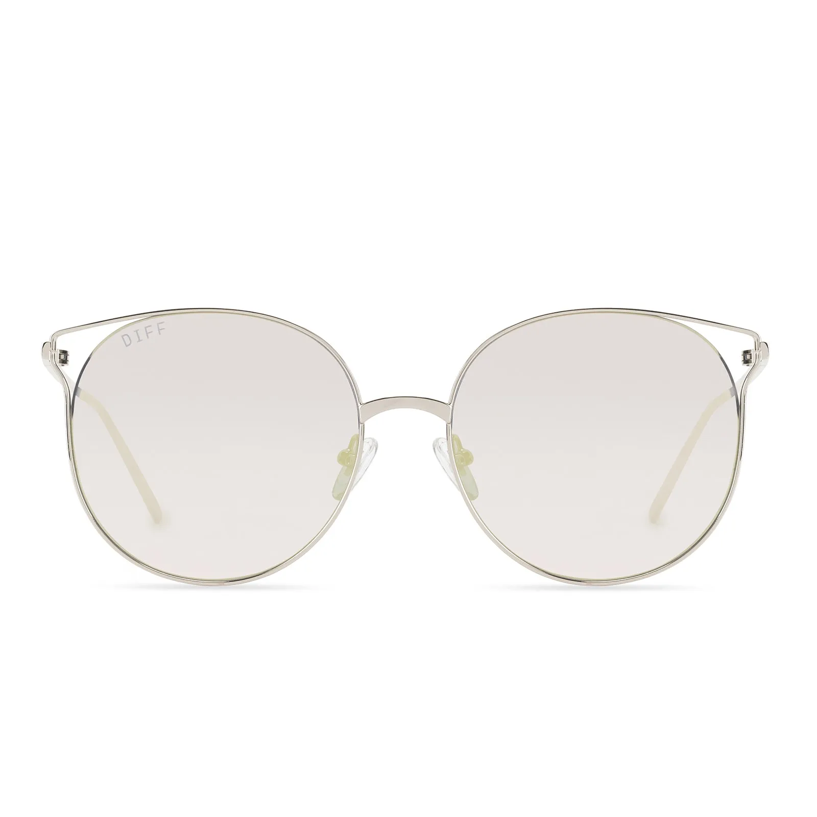 RORY - SILVER + BEIGE MIRROR SUNGLASSES sold by Diff Eyewear