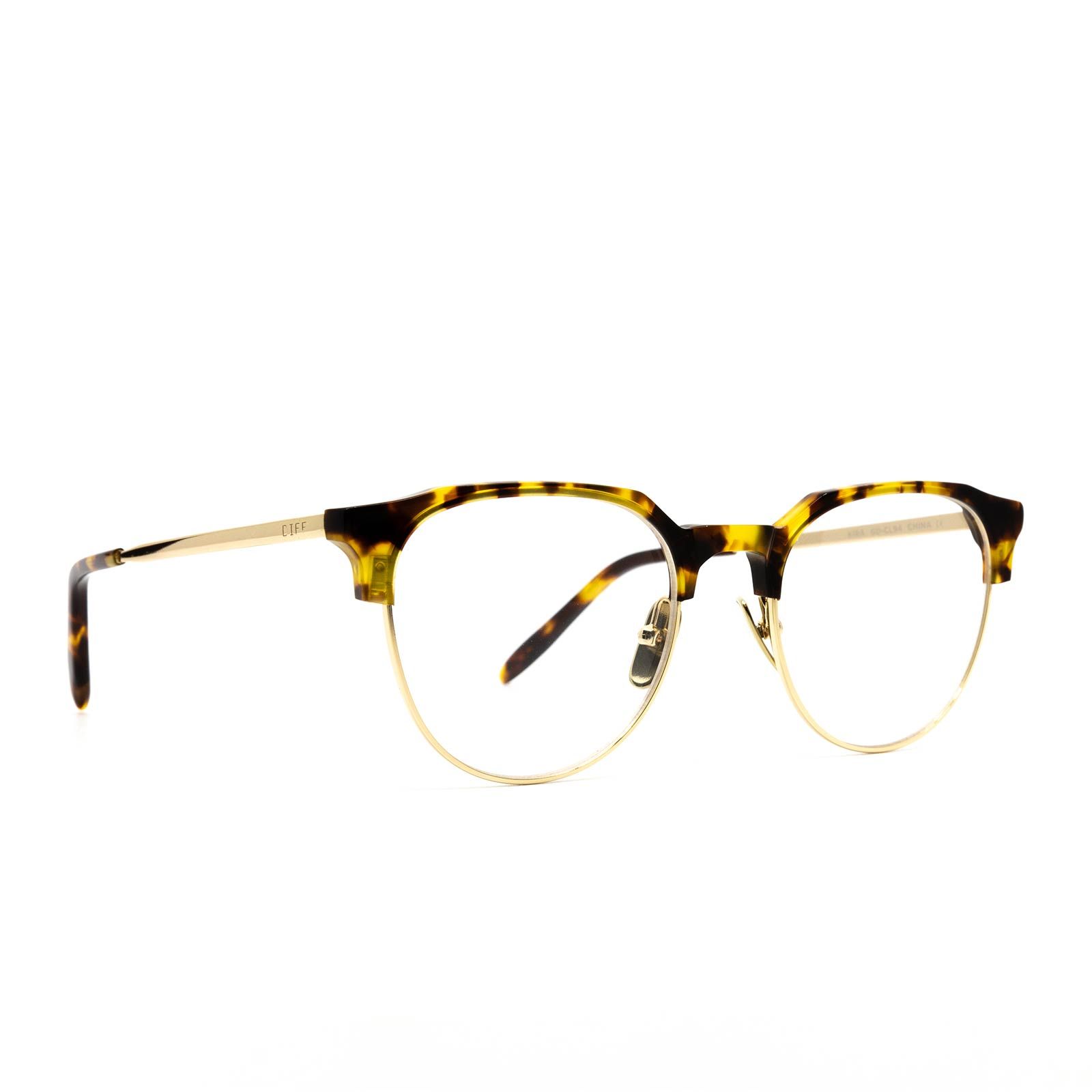 KIRA - GOLD AMBER TORTOISE + CLEAR GLASSES sold by Diff Eyewear product image thumbnail 2