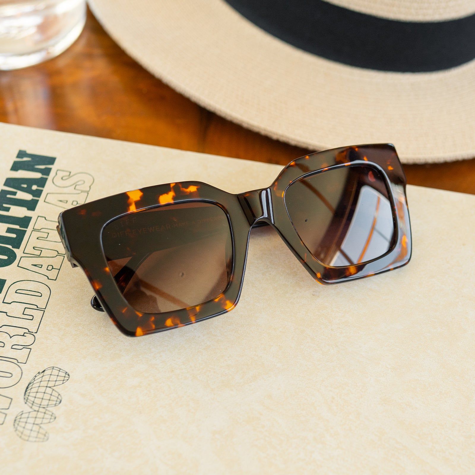 DANI - DARK TORTOISE + BROWN GRADIENT POLARIZED SUNGLASSES sold by Diff Eyewear product image thumbnail 7
