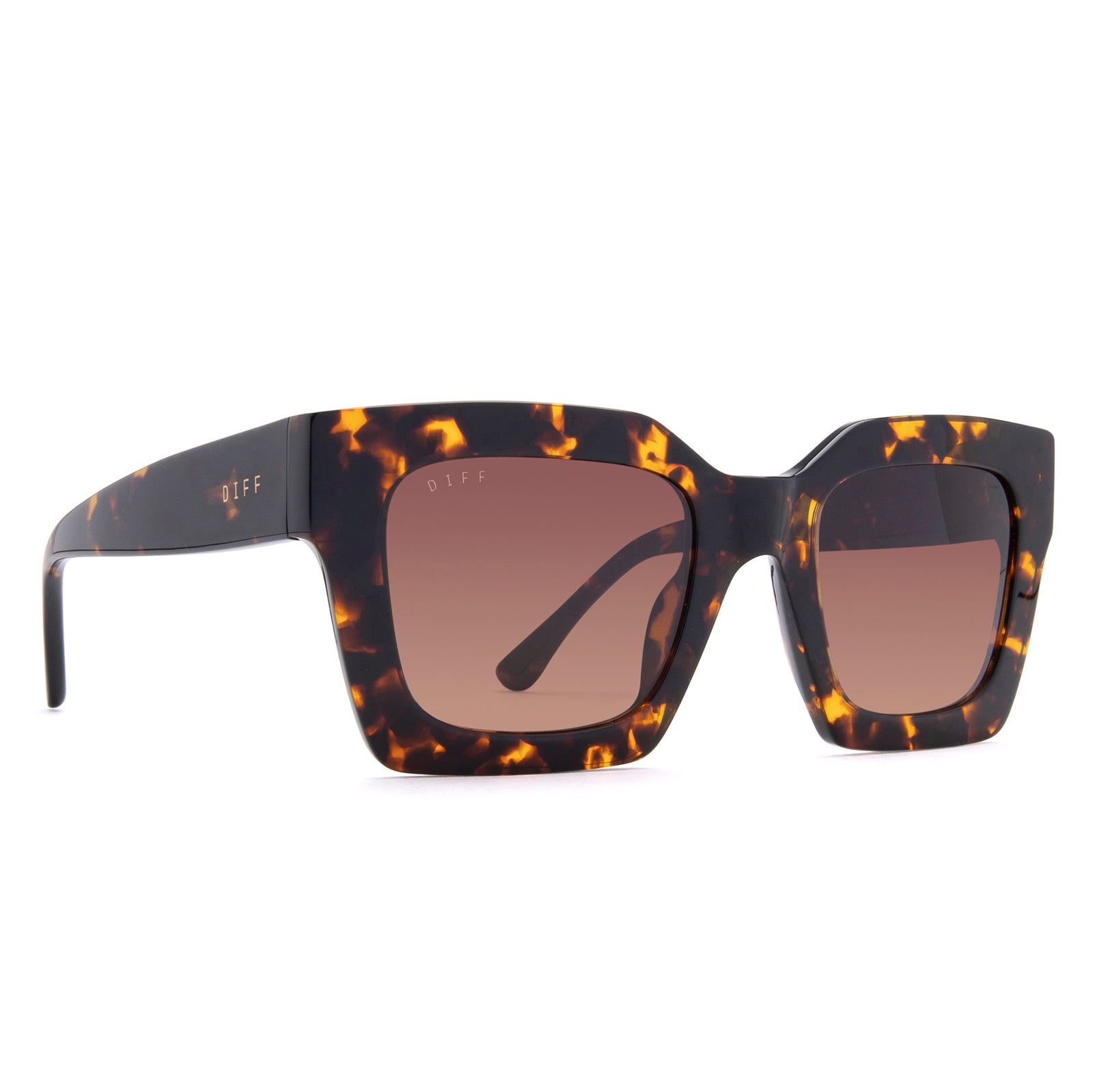 DANI - DARK TORTOISE + BROWN GRADIENT POLARIZED SUNGLASSES sold by Diff Eyewear product image thumbnail 2