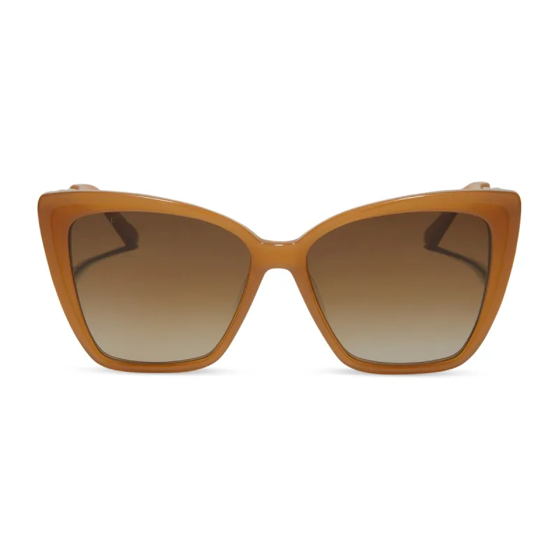BECKY II - SALTED CARAMEL + BROWN GRADIENT + POLARIZED SUNGLASSES made by Diff Eyewear