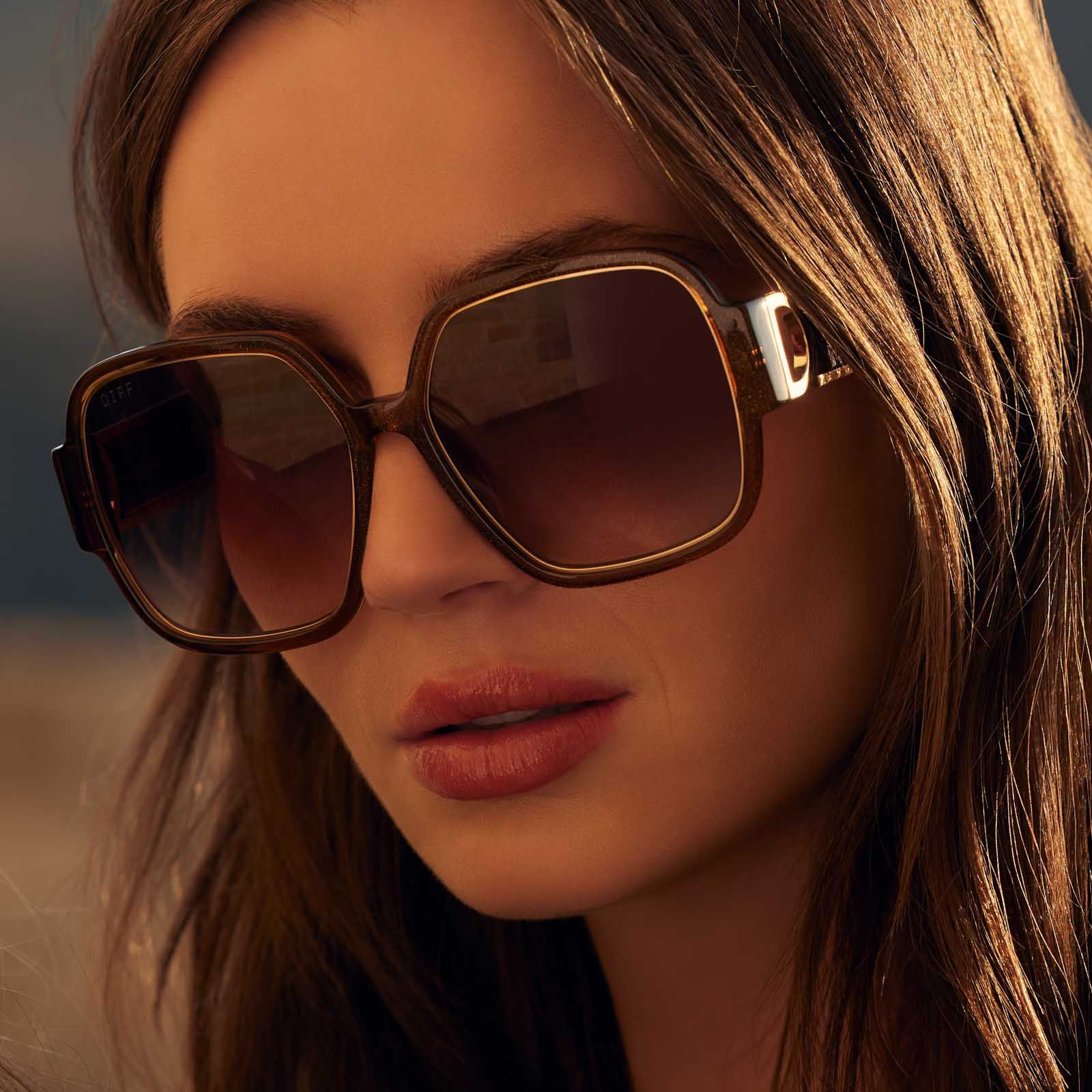 TINA - FESTIVE CLAYTON + BROWN GRADIENT SUNGLASSES sold by Diff Eyewear product image thumbnail 5
