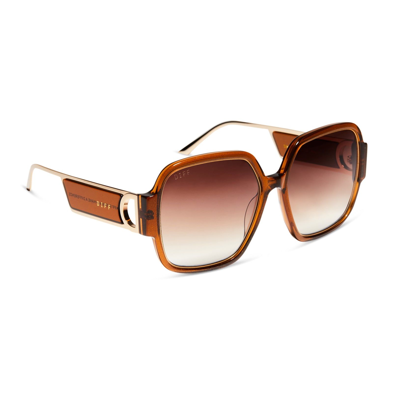 TINA - FESTIVE CLAYTON + BROWN GRADIENT SUNGLASSES sold by Diff Eyewear product image thumbnail 3
