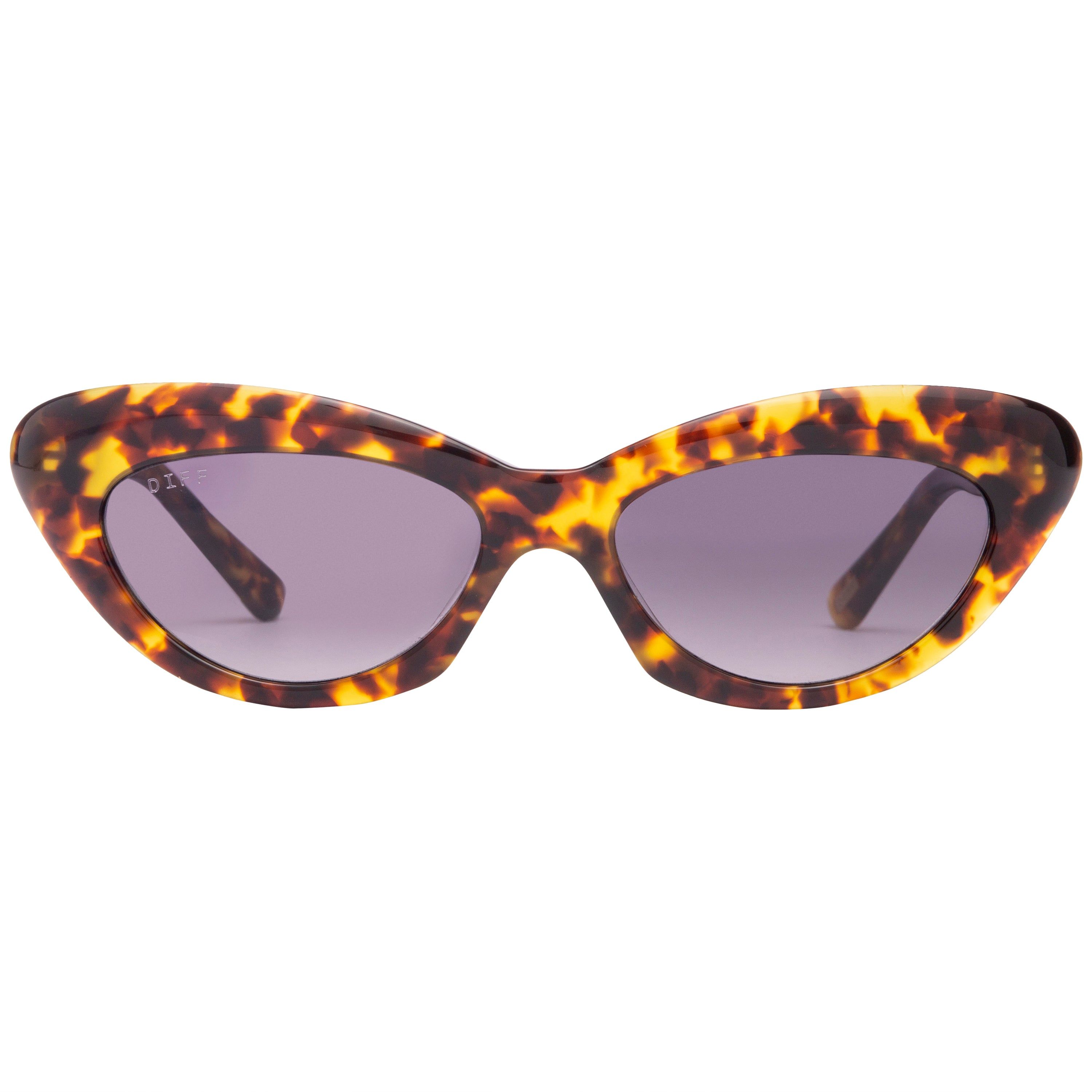 CLEO - AMBER TORTOISE + GREY GRADIENT SUNGLASSES sold by Diff Eyewear