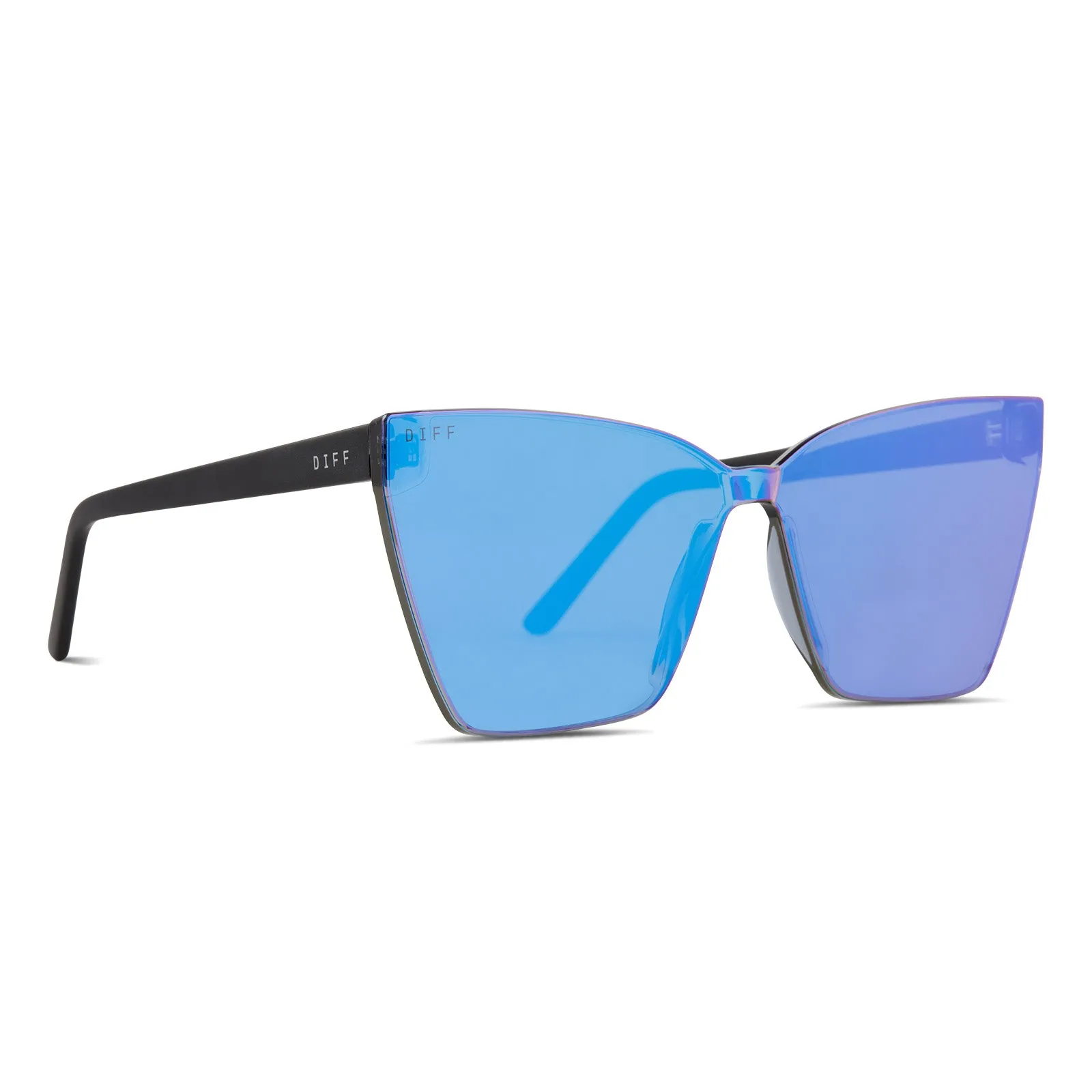 GOLDIE - MATTE BLACK + PURPLE MIRROR SUNGLASSES sold by Diff Eyewear product image thumbnail 2