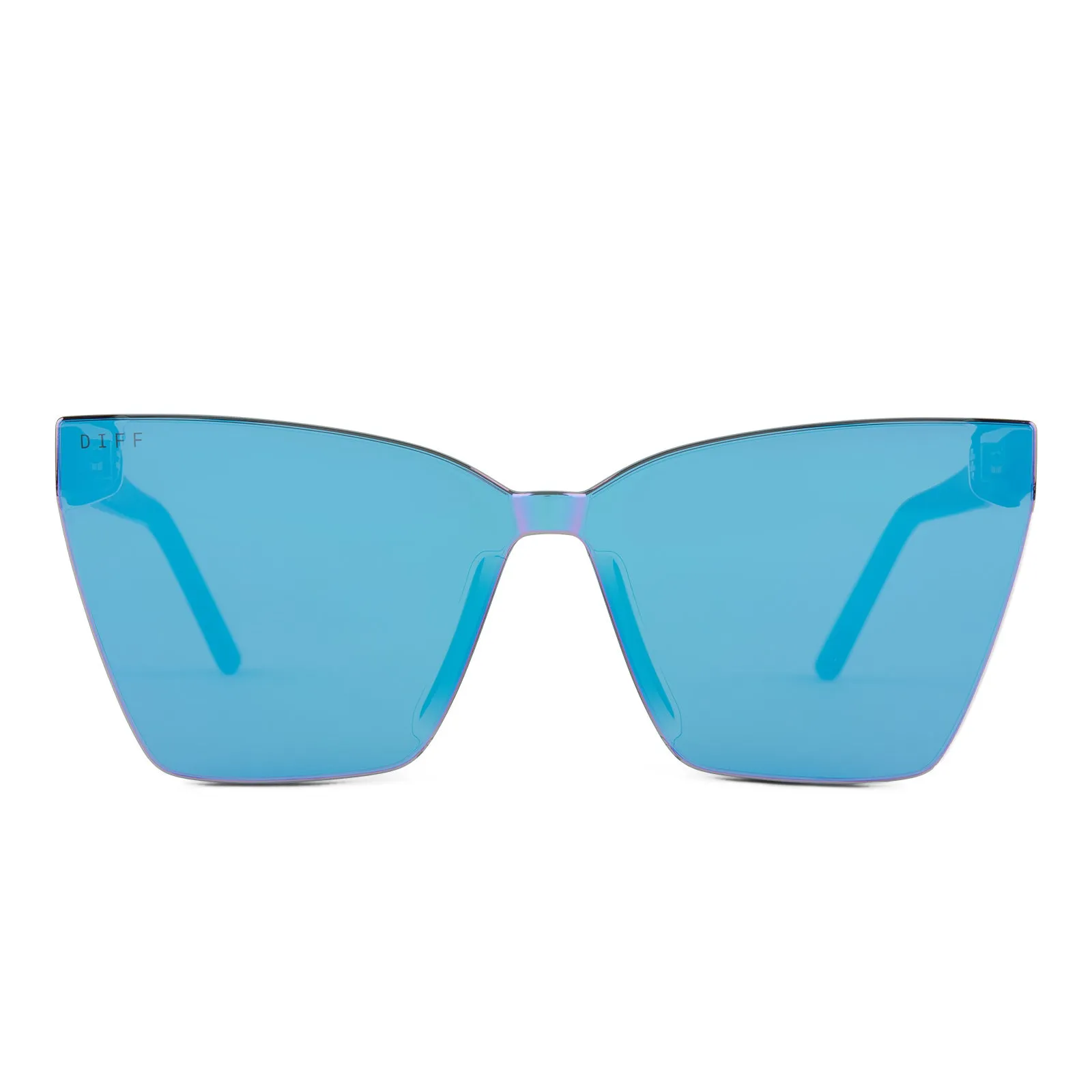 GOLDIE - MATTE BLACK + PURPLE MIRROR SUNGLASSES sold by Diff Eyewear