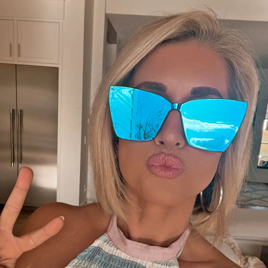 GOLDIE - MATTE BLACK + PURPLE MIRROR SUNGLASSES sold by Diff Eyewear product image thumbnail 5