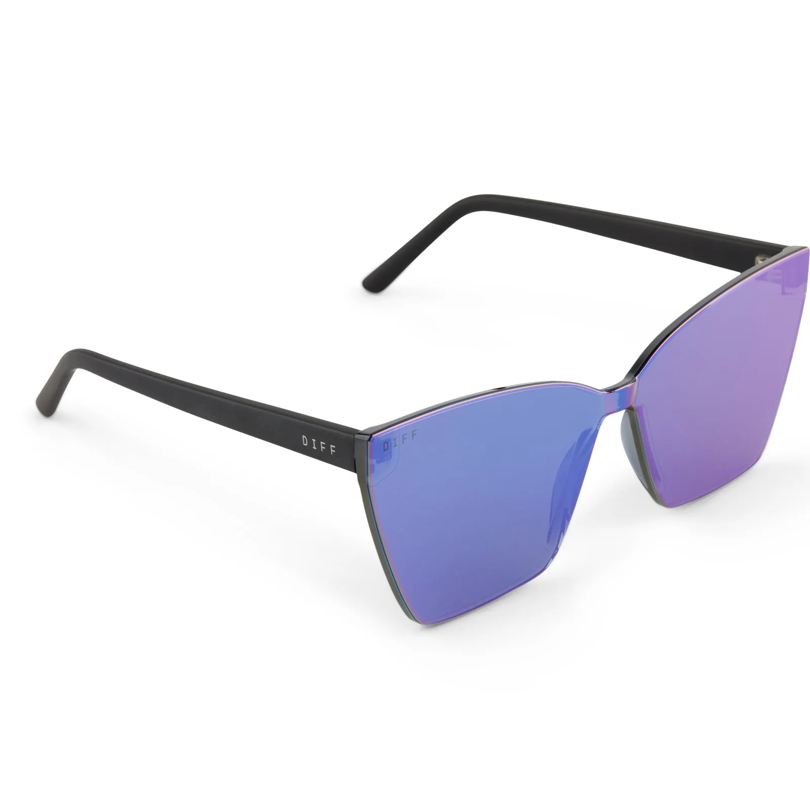 GOLDIE - MATTE BLACK + PURPLE MIRROR SUNGLASSES sold by Diff Eyewear product image thumbnail 4