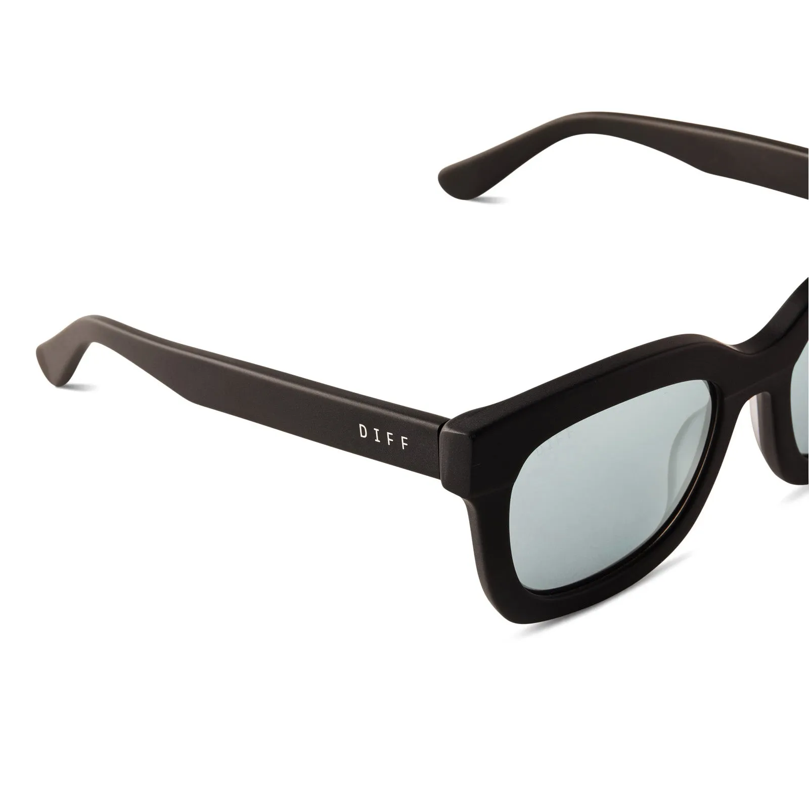 CARSON XS - MATTE BLACK + SILVER MIRROR POLARIZED SUNGLASSES sold by Diff Eyewear product image thumbnail 4