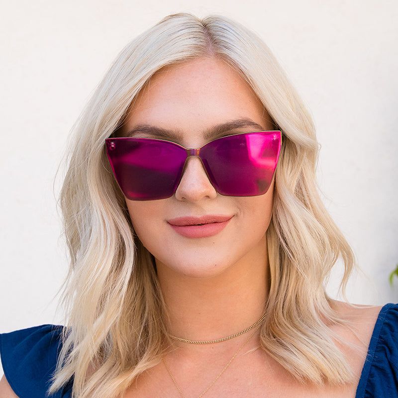 GOLDIE - BLACK + FIRE MIRROR SUNGLASSES sold by Diff Eyewear product image thumbnail 4