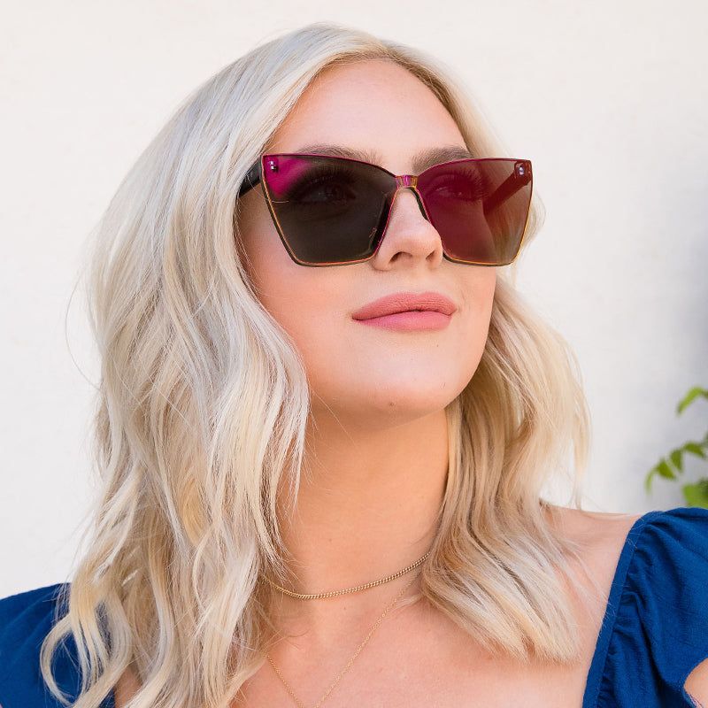 GOLDIE - BLACK + FIRE MIRROR SUNGLASSES sold by Diff Eyewear product image thumbnail 5