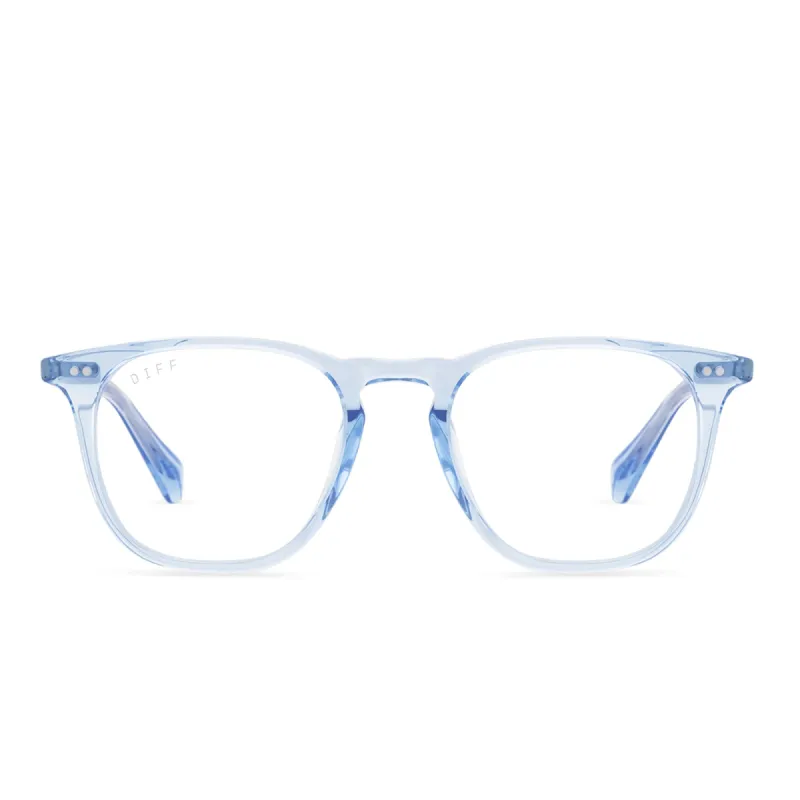 MAXWELL - COLOMBIA BLUE CRYSTAL + CLEAR GLASSES sold by Diff Eyewear