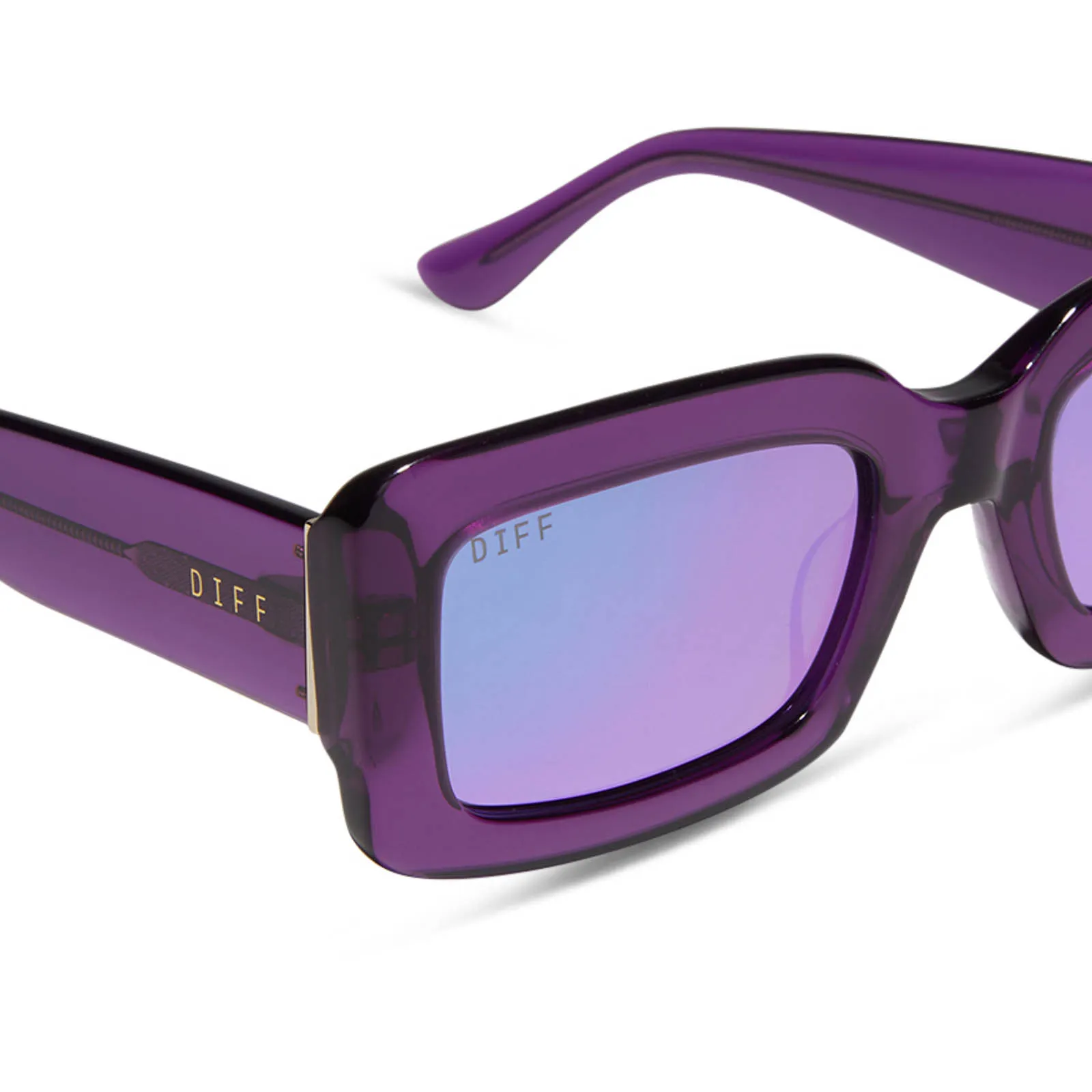 INDY - POSH PURPLE CRYSTAL + PURPLE MIRROR SUNGLASSES sold by Diff Eyewear product image thumbnail 4