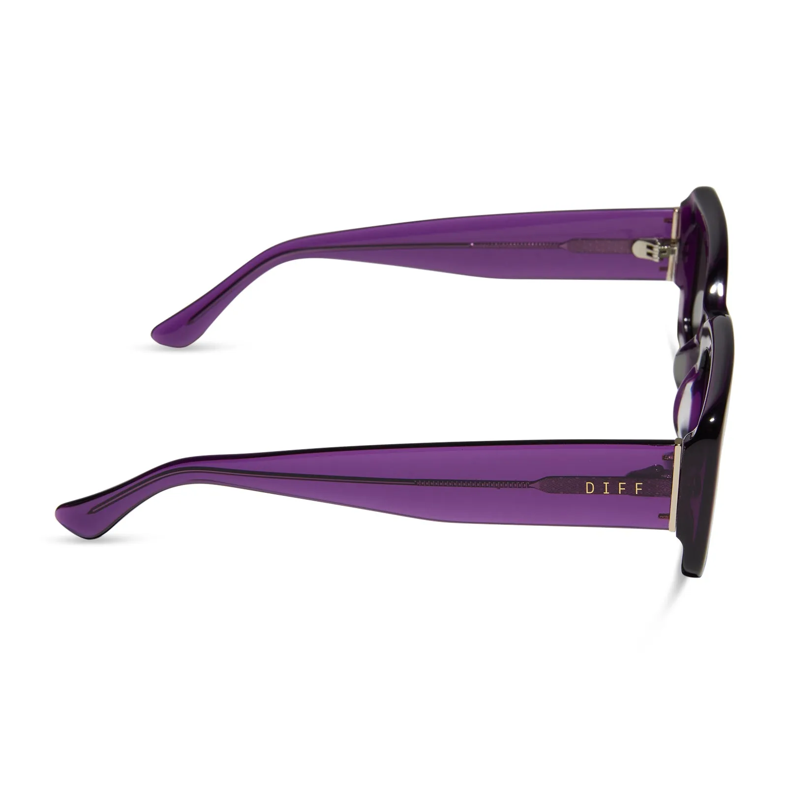 INDY - POSH PURPLE CRYSTAL + PURPLE MIRROR SUNGLASSES sold by Diff Eyewear product image thumbnail 3
