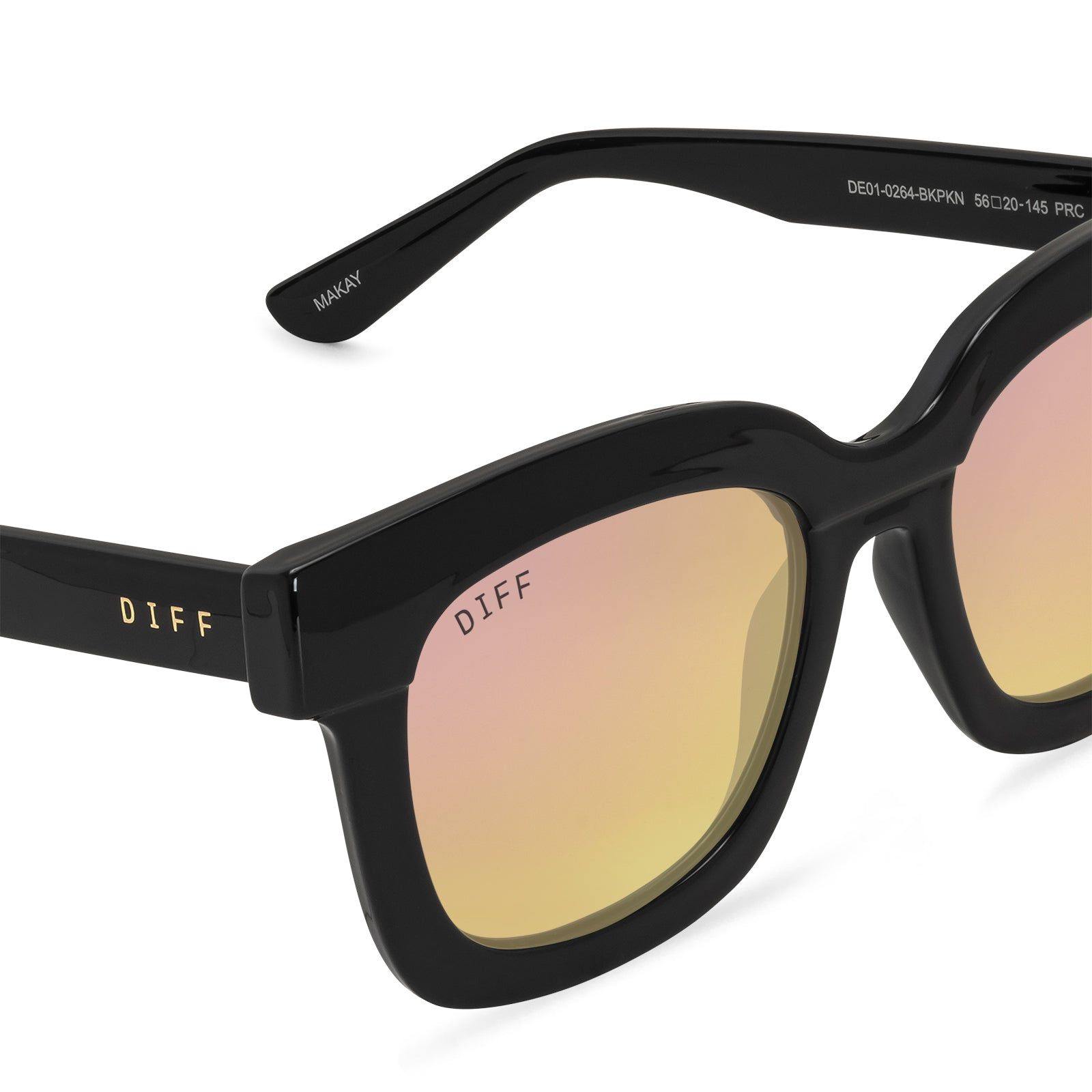 MAKAY - BLACK + PINK MIRROR SUNGLASSES sold by Diff Eyewear product image thumbnail 4