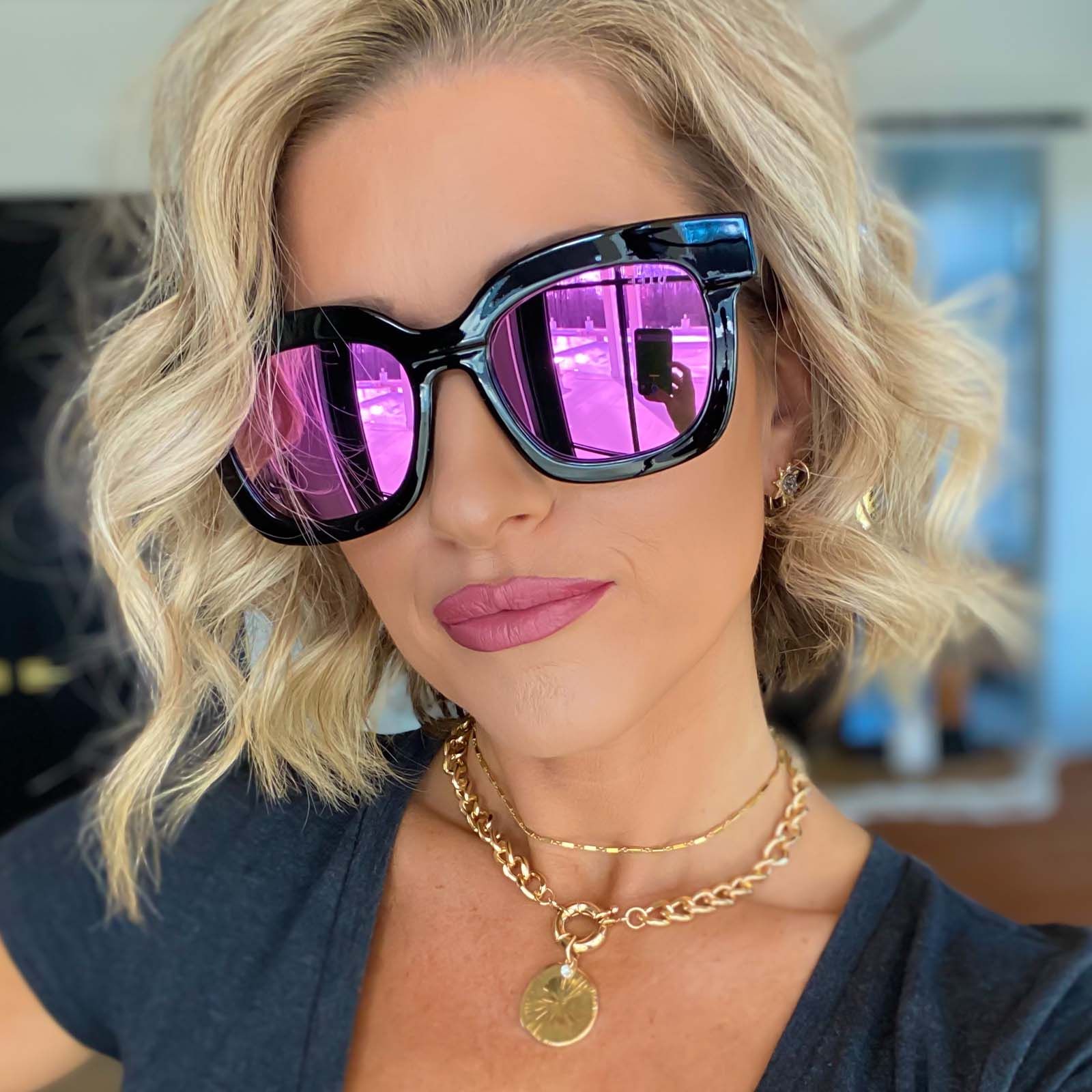 MAKAY - BLACK + PINK MIRROR SUNGLASSES sold by Diff Eyewear product image thumbnail 5