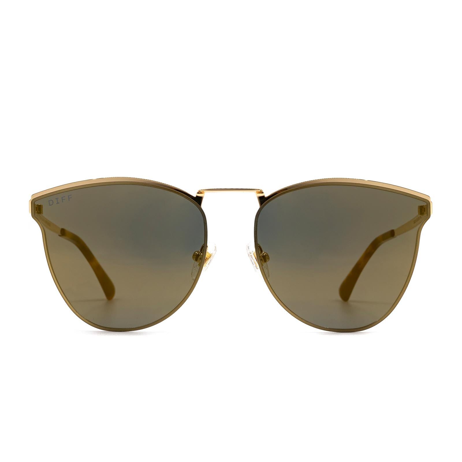 SADIE - GOLD + GOLD MIRROR SUNGLASSES sold by Diff Eyewear