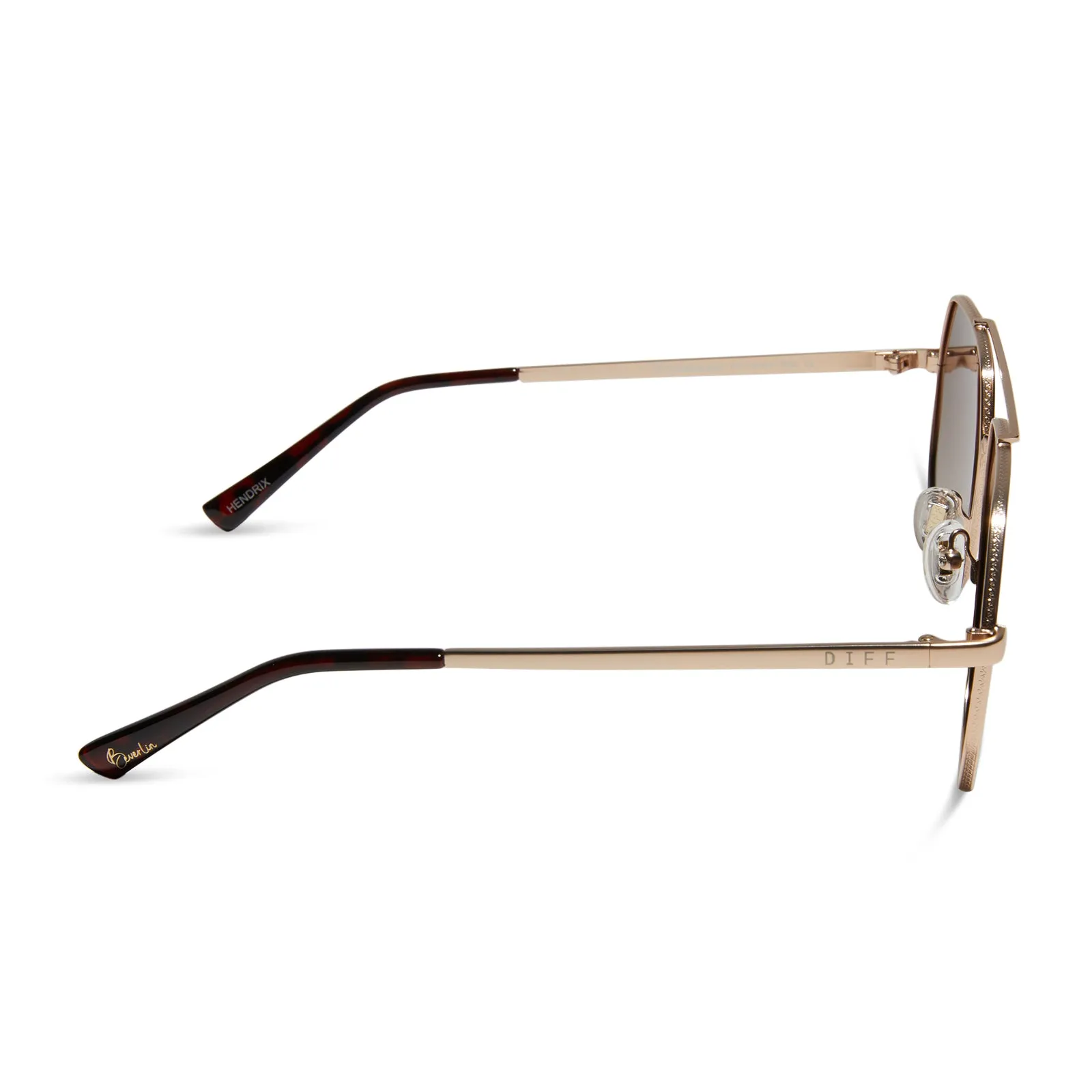 BEVERLIN - HENDRIX + MATTE GOLD + BROWN GRADIENT POLARIZED SUNGLASSES sold by Diff Eyewear product image thumbnail 3
