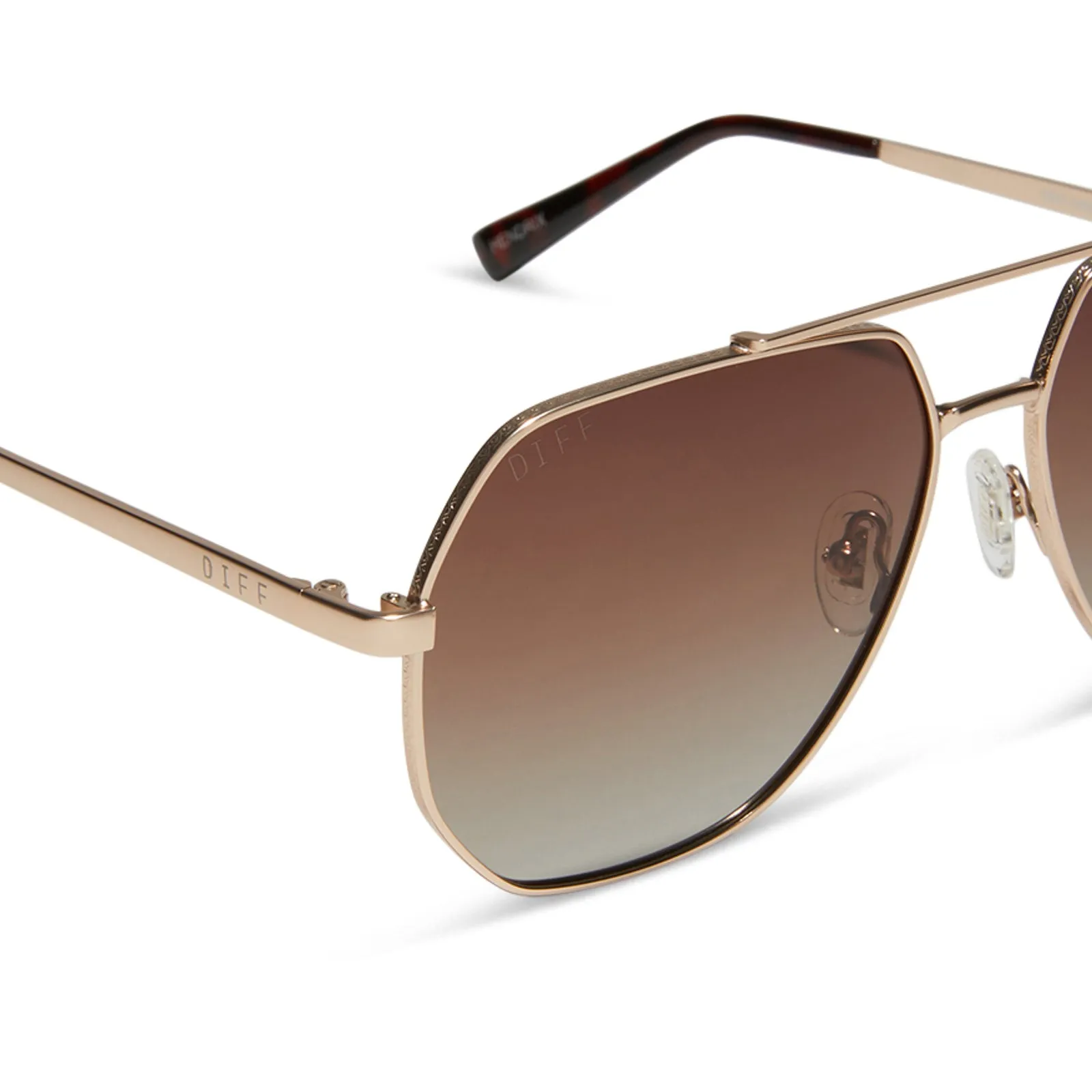 BEVERLIN - HENDRIX + MATTE GOLD + BROWN GRADIENT POLARIZED SUNGLASSES sold by Diff Eyewear product image thumbnail 4