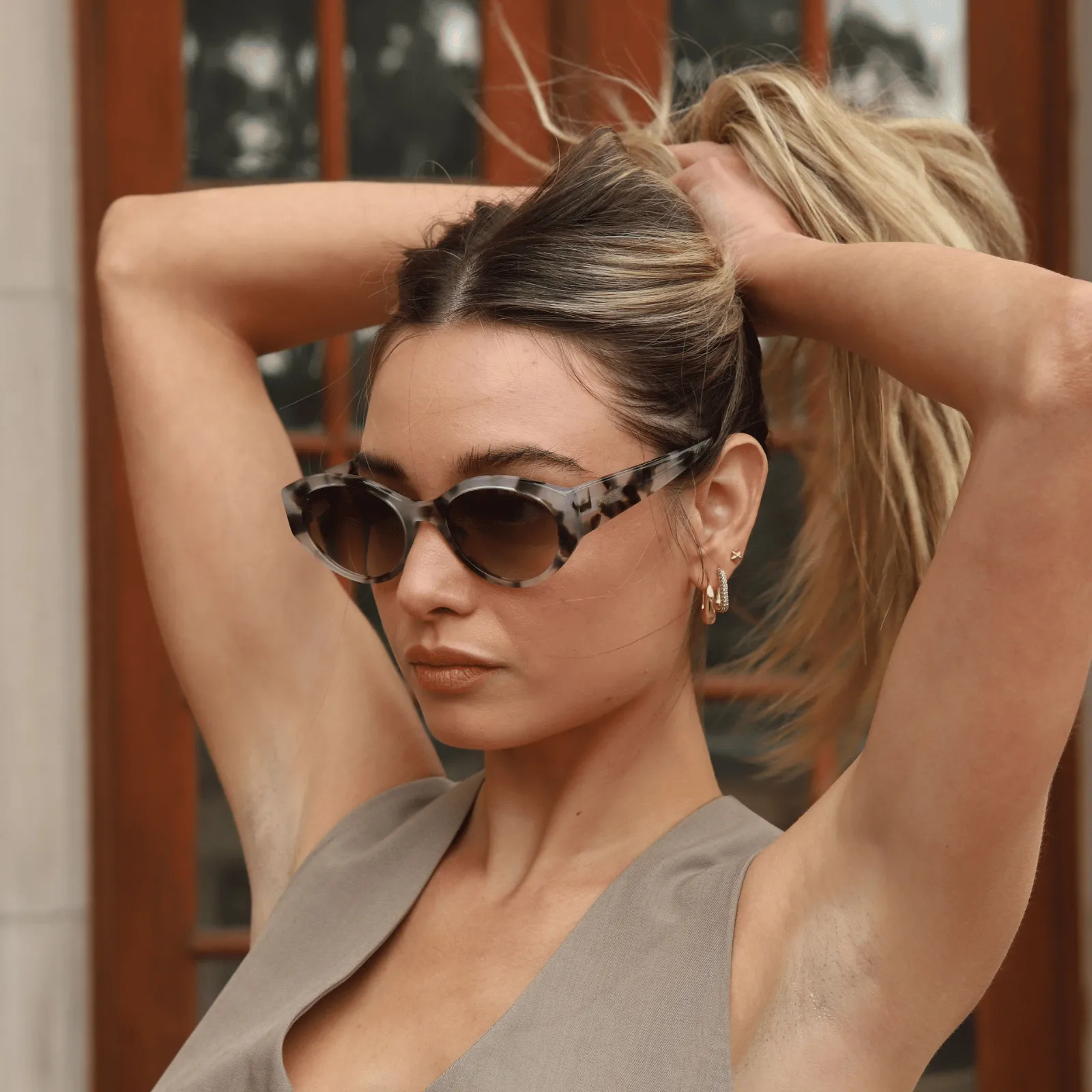 LINNEA - KOMBU + OLIVE GRADIENT SUNGLASSES sold by Diff Eyewear product image thumbnail 5
